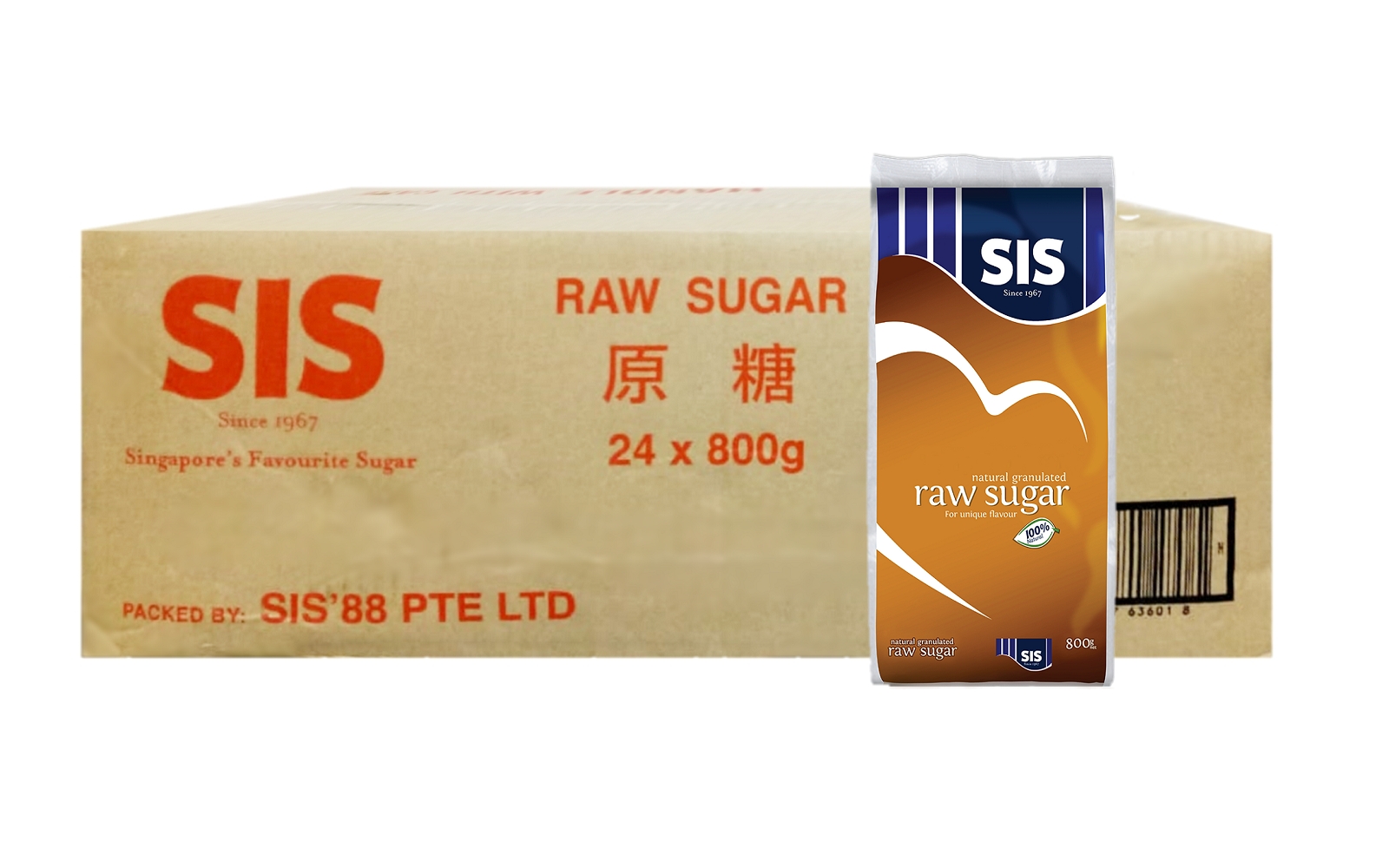 SIS Brand Raw Sugar 24 x 800g